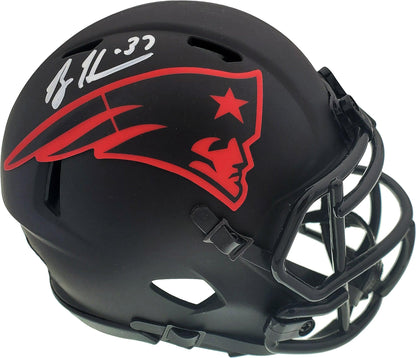 Rodney Harrison Autographed New England Patriots Eclipse Black Speed Mini Helmet Beckett BAS QR Stock #193940