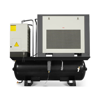 15HP Combined Rotary Screw Air Compressor with Dryer & 105-Gal ASME Tank | 45 CFM,  116 PSI,  230V 3-Phase - Industrial Grade
