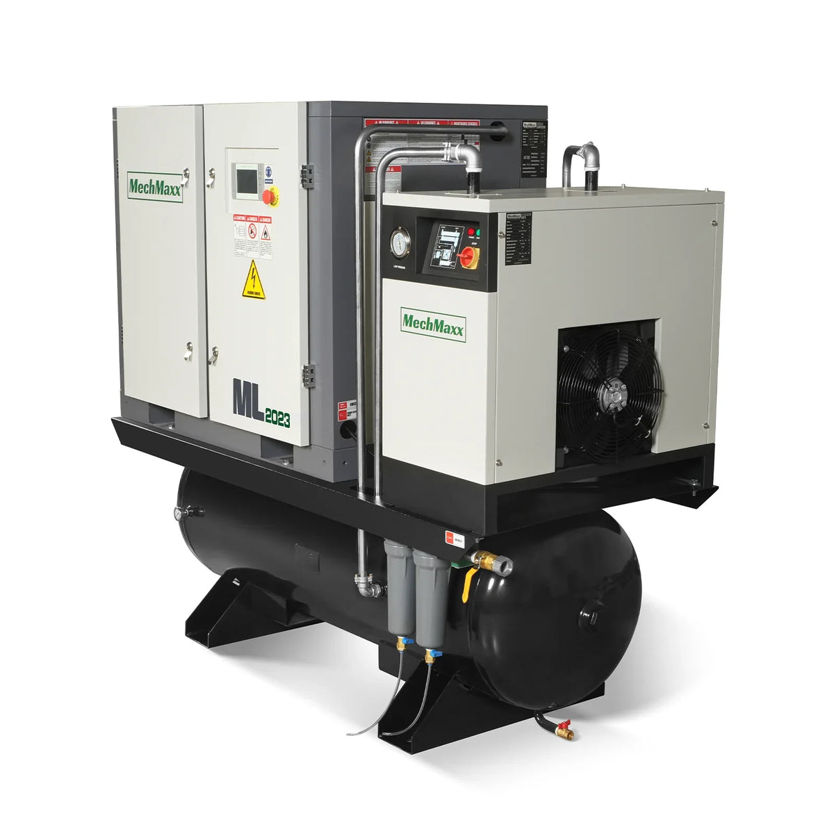 20HP Combined Rotary Screw Air Compressor with Dryer & 105-Gal ASME Tank | 78 CFM,  116 PSI,  230V 3-Phase - Industrial Grade