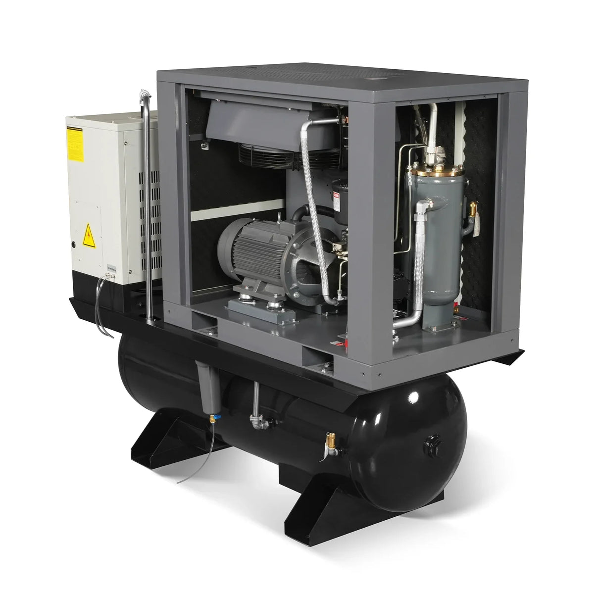 20HP Combined Rotary Screw Air Compressor with Dryer & 105-Gal ASME Tank | 78 CFM,  116 PSI,  230V 3-Phase - Industrial Grade