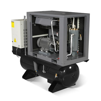 20HP Combined Rotary Screw Air Compressor with Dryer & 105-Gal ASME Tank | 78 CFM,  116 PSI,  230V 3-Phase - Industrial Grade