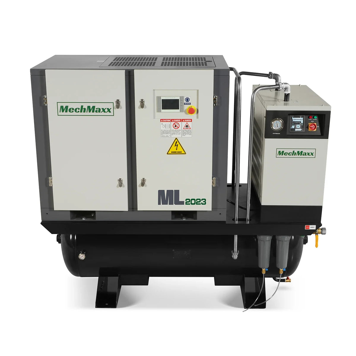 20HP Combined Rotary Screw Air Compressor with Dryer & 105-Gal ASME Tank | 78 CFM,  116 PSI,  230V 3-Phase - Industrial Grade
