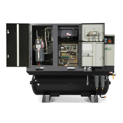 20HP Combined Rotary Screw Air Compressor with Dryer & 105-Gal ASME Tank | 78 CFM,  116 PSI,  230V 3-Phase - Industrial Grade