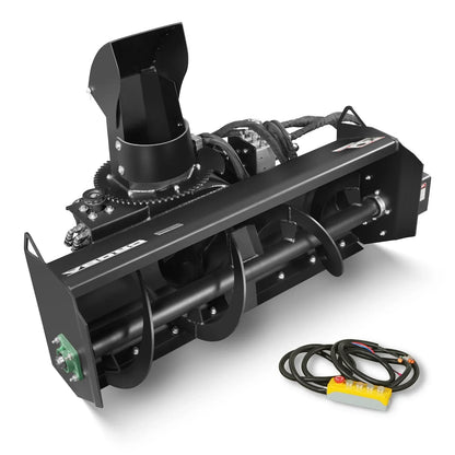 48'' Width, 20" Intake, Hydraulic Snow Blower for Mini Skid Steer, Remote Control Chute Rotation and Deflector, MSB48
