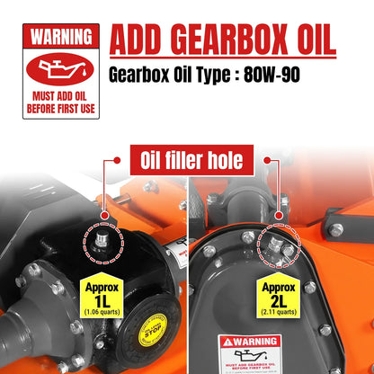 60 in Rotary Tiller,  3 Point Hitch Cat.1 & 2,  Gear Drive,  PTO Shaft Included with Slip Clutch,  30-60 HP,  MRT60