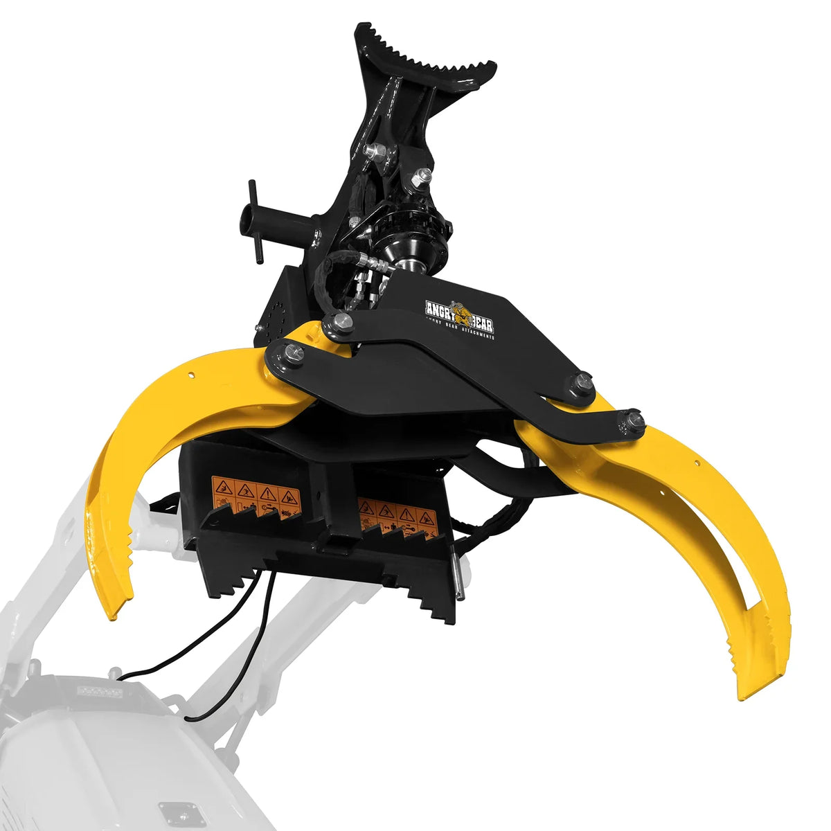 59" Multi-purpose Hydraulic Rotating Log Grapple For Mini Skid Steer, 1500lbs Lift Capacity, 360° Rotational Ability