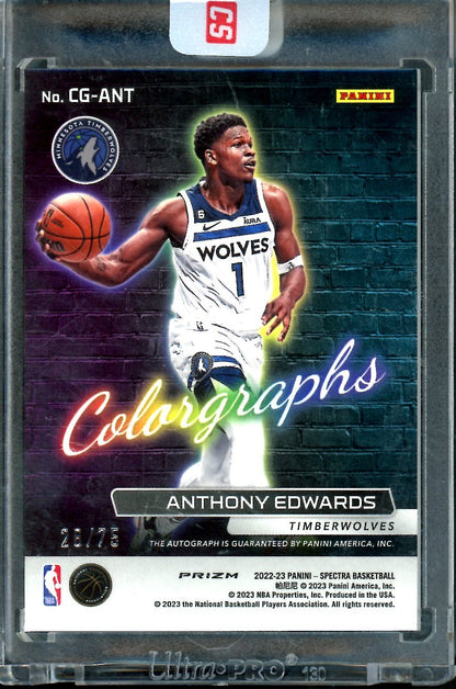2022/23 Panini Spectra Anthony Edwards Colorgraphs Auto /75 Timberwolves