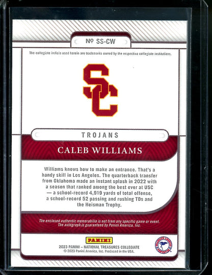 2023 Panini National Treasures Collegiate Caled Williams Silhouette Signatures Patch Auto /99 USC