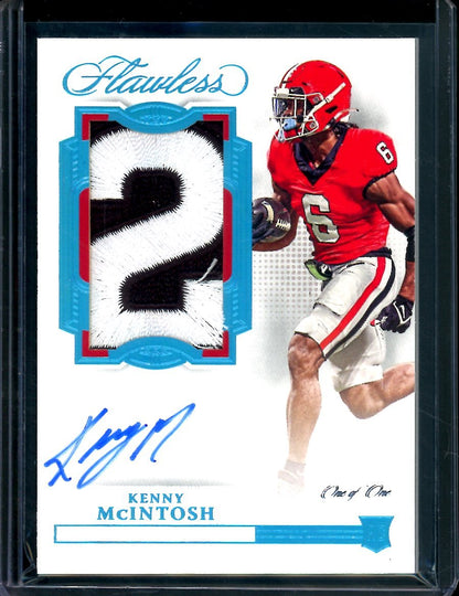 2023 Panini Flawless Collegiate Kenny McIntosh Rookie RPA 1/1 Georgia