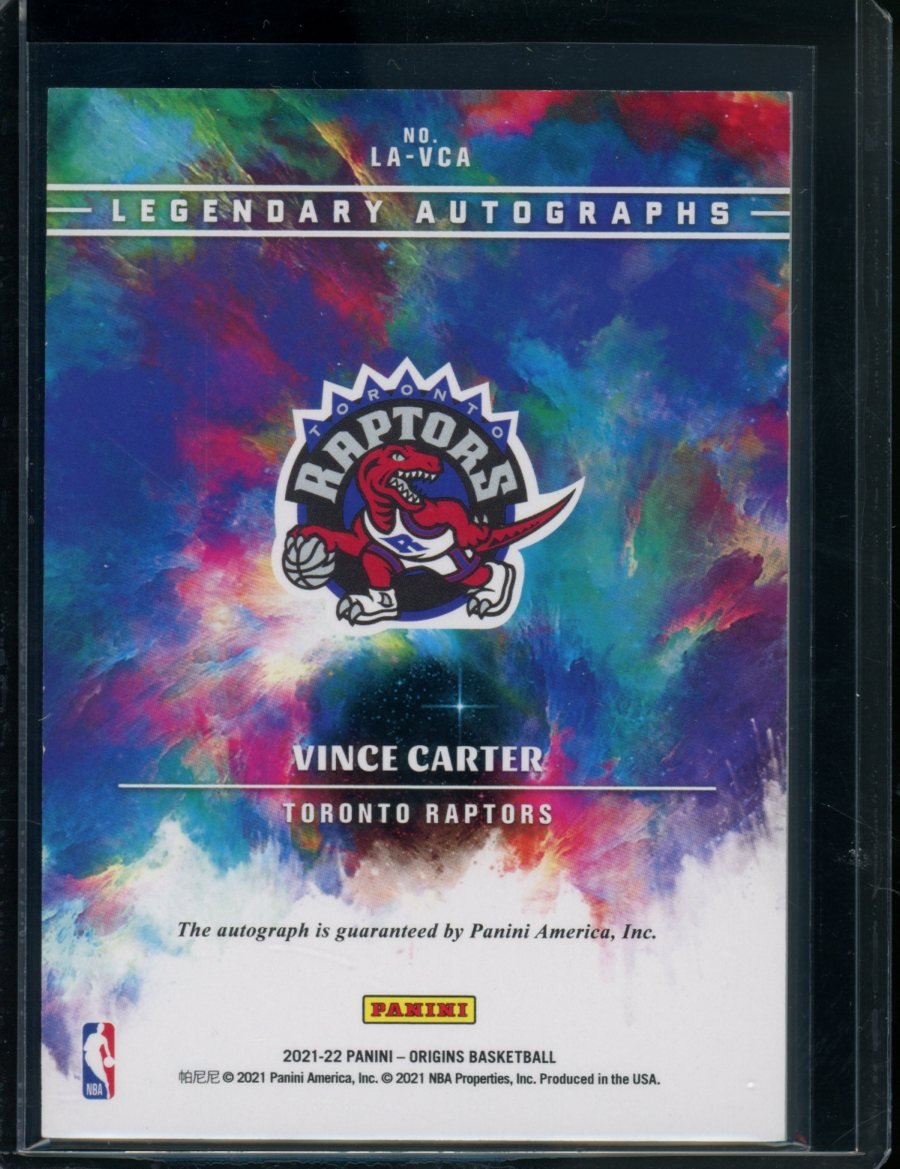 2023/24 Panini Origins Vince Carter Legendary Autographs Auto /25 Raptors