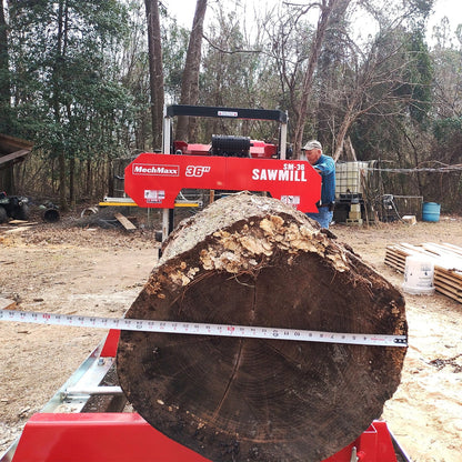 MechMaxx 36" MAX Portable Sawmill,  750cc 25HP ZONSEN V-Twin Engine,  36" Board Width,  20' Track Length ( 10 x Blades Included ) SM36MAX