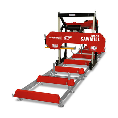 MechMaxx 36" MAX Portable Sawmill,  25HP 688cc HONDA GX690 V-Twin Engine,  35" Board Width,  20' Track Length ( 10 x Blades Included ) SM36HMAX