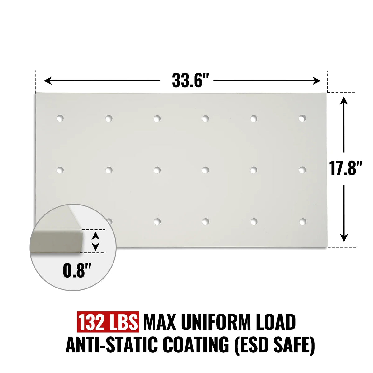 ( 1 Pack / 1 Pcs ) Shelf with 5 Pcs Clips, 880L Cabinet, White (for SKU:203003W, 203007W)