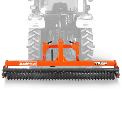 84" Cultipacker with 37 Ductile Iron Wheels,  Scraper Bar Included,  Category 1 and 2,  3 Point Hitch Tractor Attachment,  TCP1084