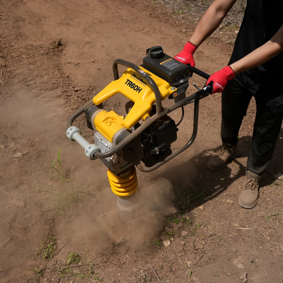 Honda GX100 Tamping Rammer with Wheel Kit, 2250 lb Impact Force Jumping Jack Tamper Compactor for Soil, Gravel, Backfill and Foundation, TR60H