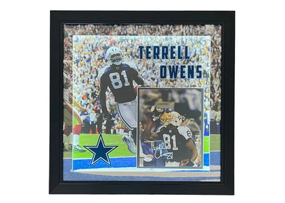 Terrell Owens Signed Dallas 3D Light Up Framed Football 23x23 Photo (JSA)