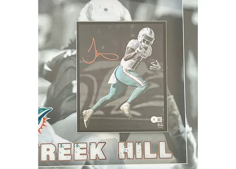 Tyreek Hill Signed Miami 3D Light Up Framed Football 33x23 Photo (Beckett)