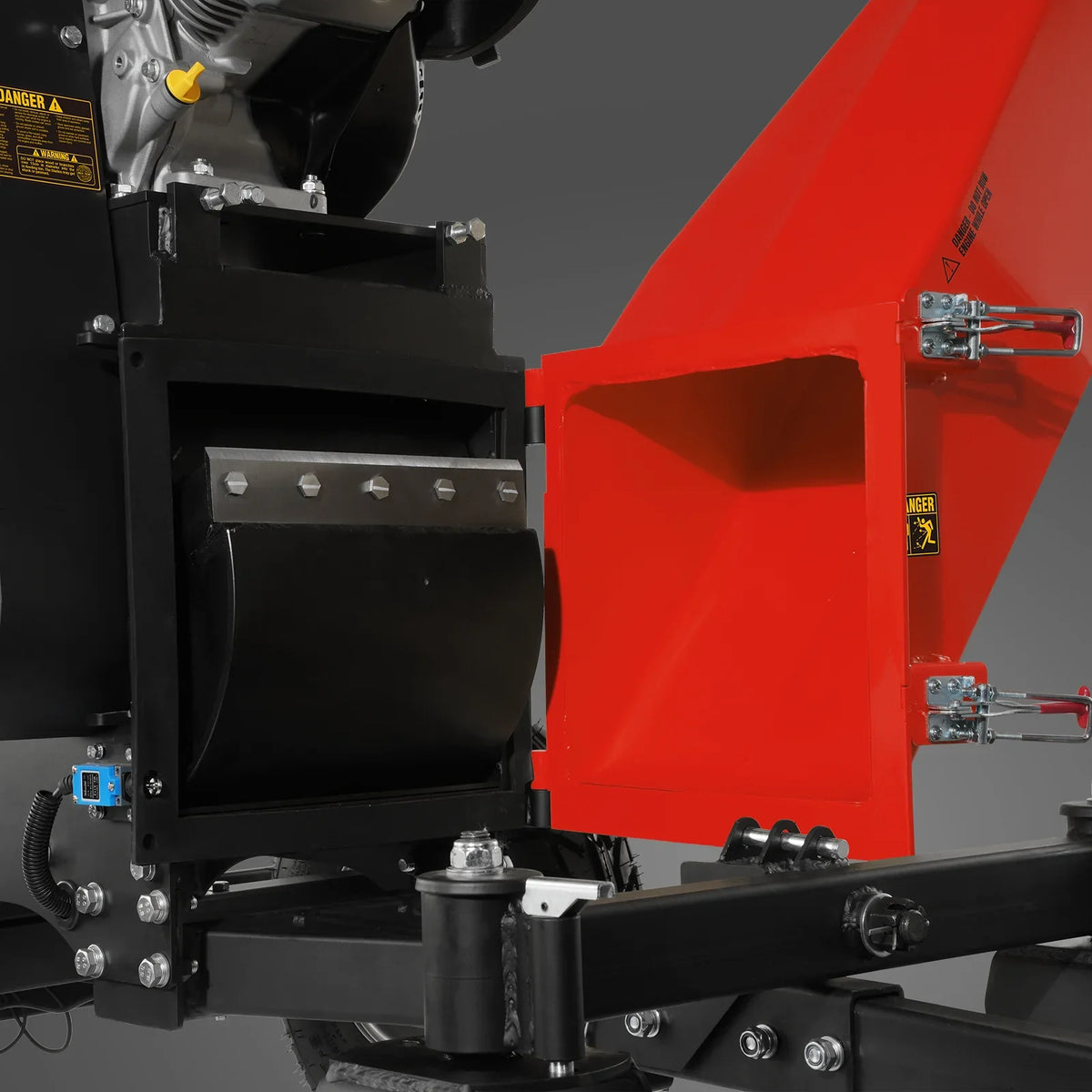 6 inch KOHLER E-Start 429cc 14HP Gas Powered 4 - Wheel Drum Wood Chipper with Taillight ,  B150