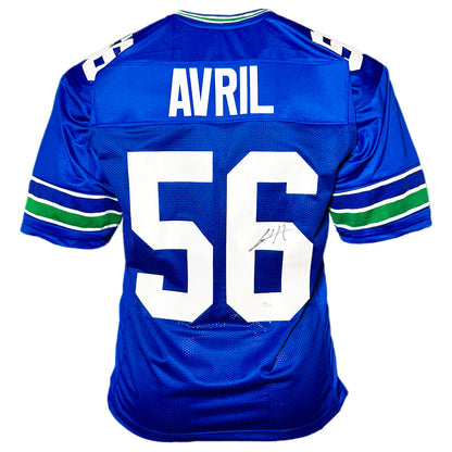 Cliff Avril Signed Seattle Royal Blue Football Jersey (JSA)