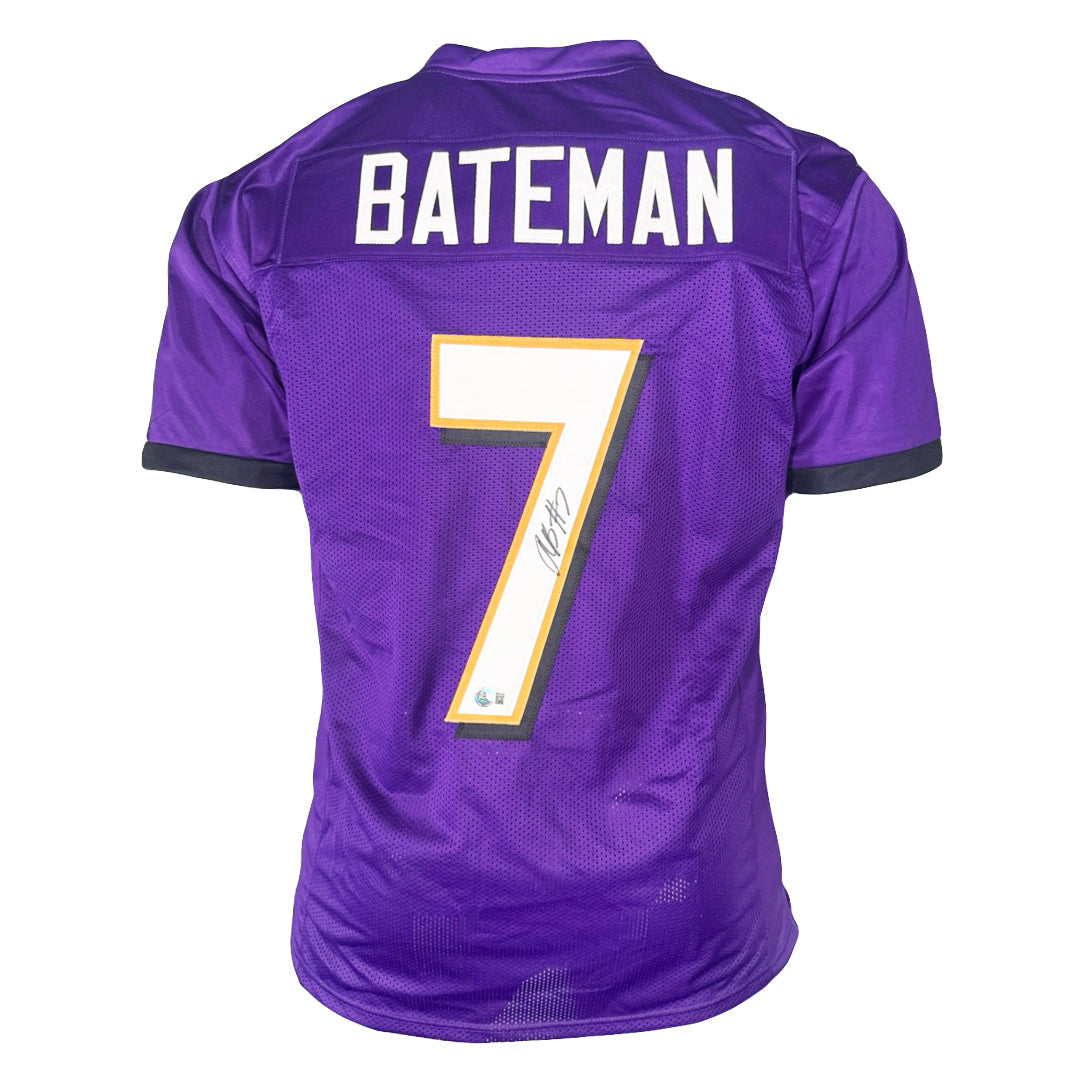 Rashod Bateman Signed Baltimore Purple Football Jersey (Beckett)