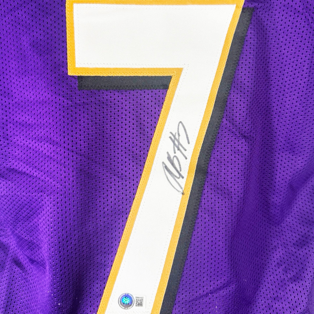Rashod Bateman Signed Baltimore Purple Football Jersey (Beckett)