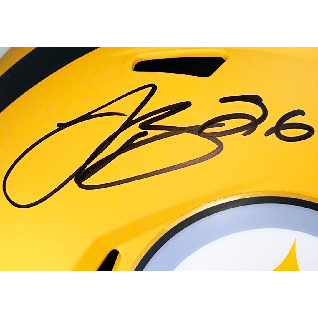 LeVeon Bell Signed Pittsburgh Steelers Alt 2025 Speed Full-Size Replica Football Helmet (Beckett)