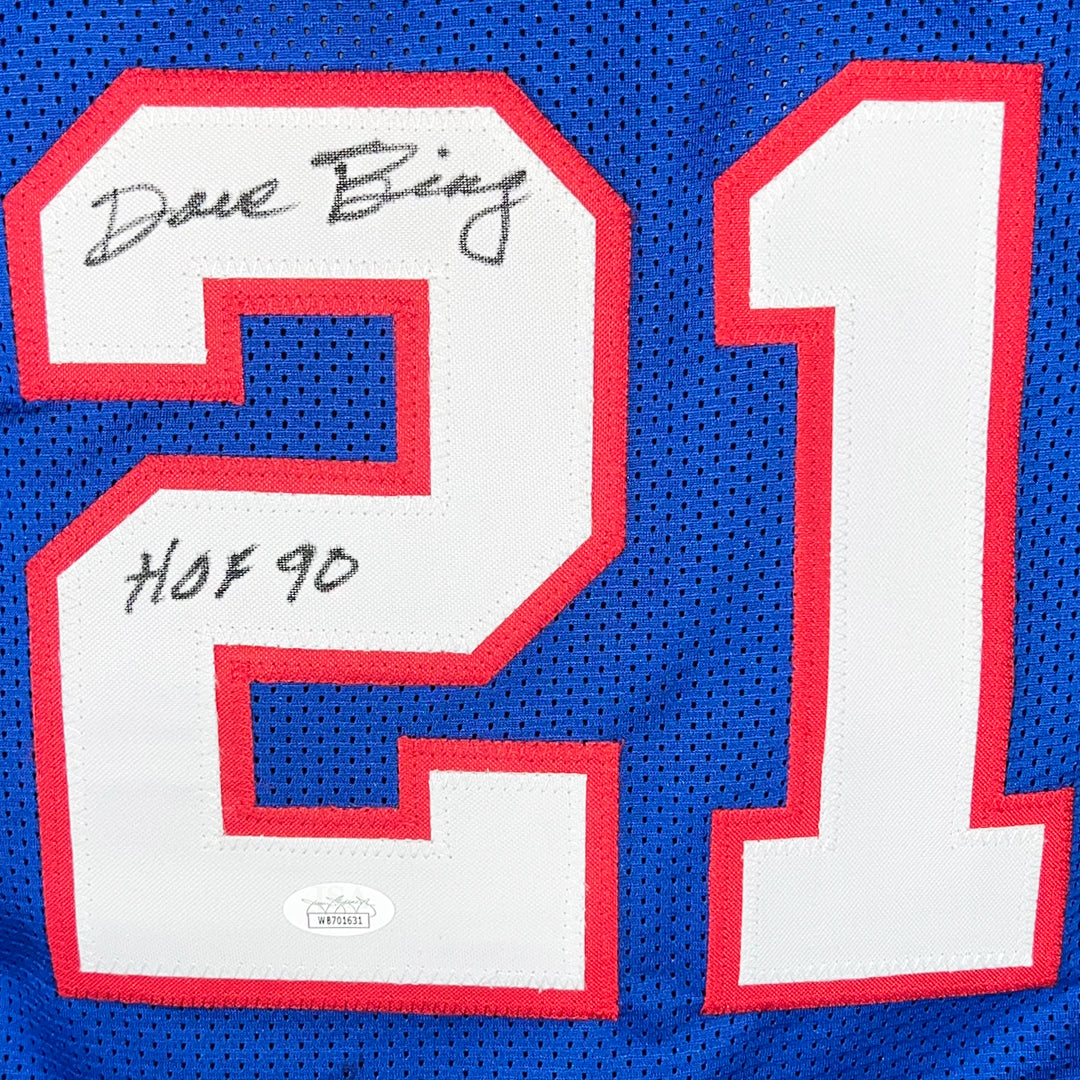 David Bing Signed HOF 1990 Inscription Detroit Blue Basketball Jersey (JSA)