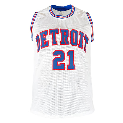 David Bing Signed HOF 1990 Inscription Detroit White Basketball Jersey (JSA)
