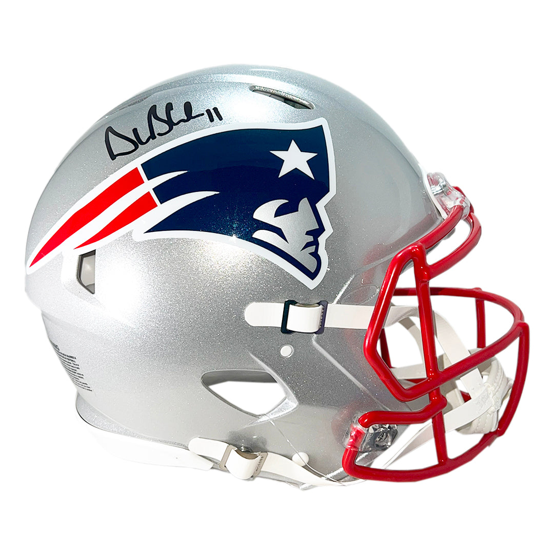 Drew Bledsoe Signed New England Patriots Authentic Speed Full-Size Football Helmet (Beckett)