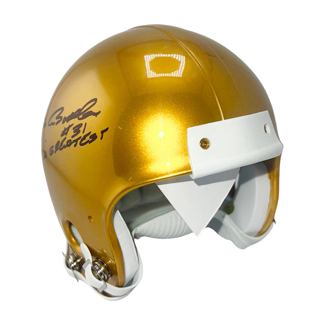 Don Bosseler Signed 70's Greatest Washington Redskins Gold Mini Football Helmet (JSA)