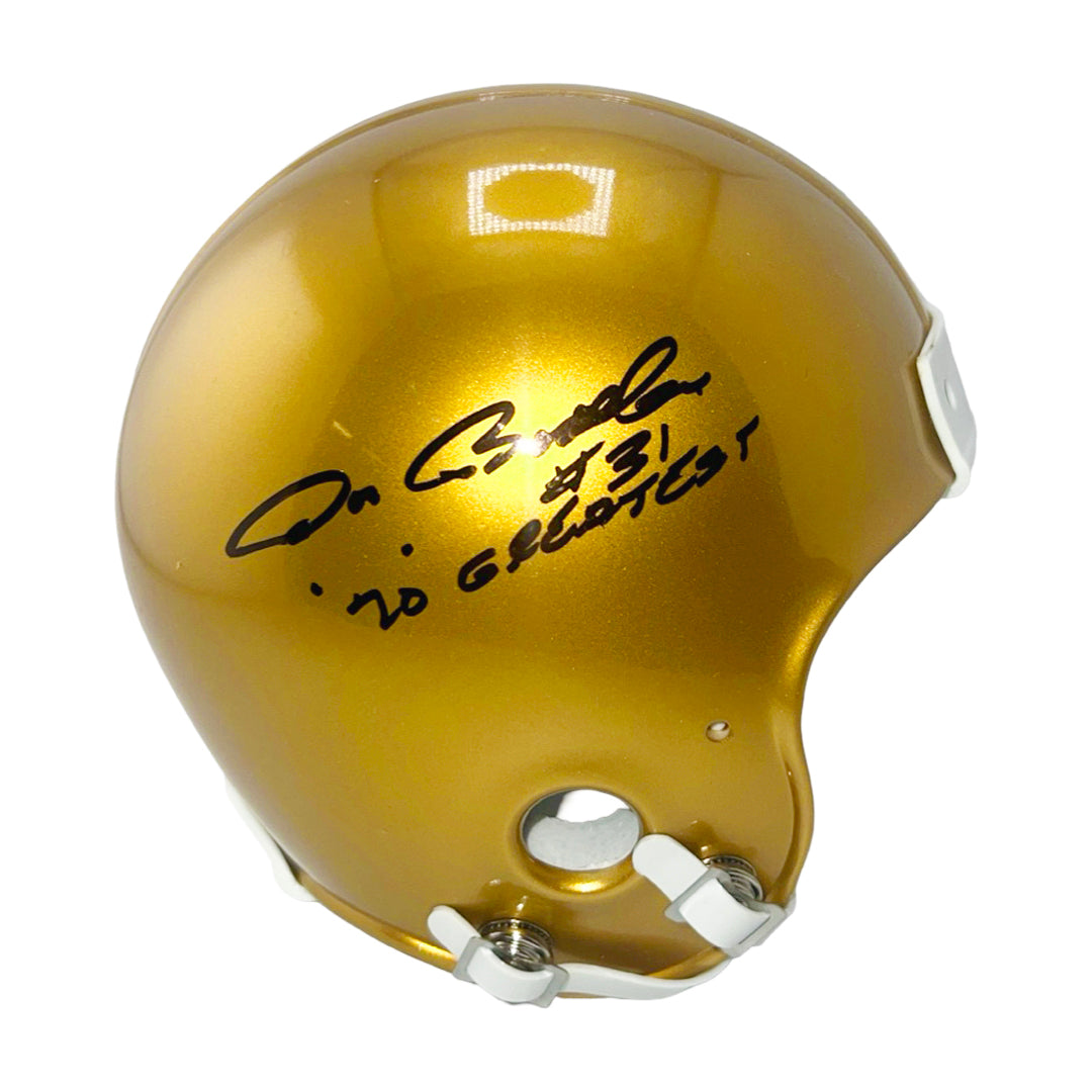 Don Bosseler Signed 70's Greatest Washington Redskins Gold Mini Football Helmet (JSA)