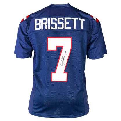 Jacoby Brissett Signed New England Navy Football Jersey (JSA)