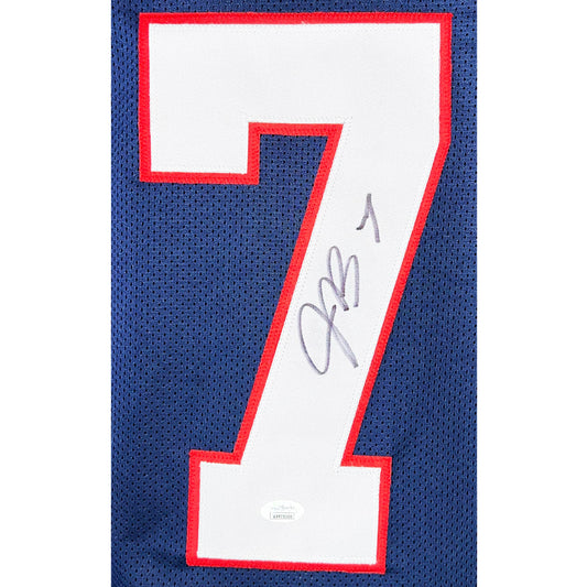Jacoby Brissett Signed New England Navy Football Jersey (JSA)