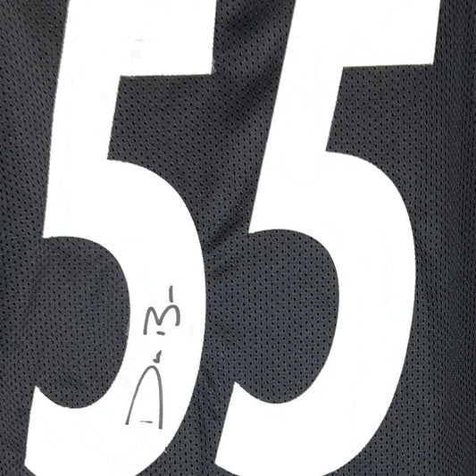 Devin Bush Signed Pittsburgh Black Football Jersey (JSA)