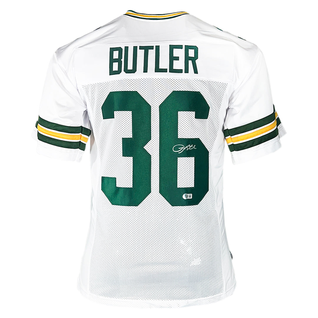 Leroy Butler Signed Green Bay White Football Jersey (Beckett)