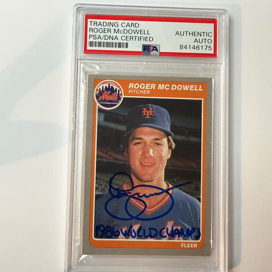 Roger McDowell Signed 1985 FleerUpdate  Rookie #U81 1986 World Champs PSA Auto Auth