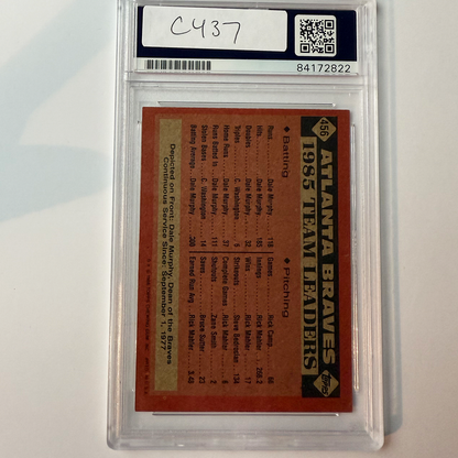 Dale Murphy Signed 1986 Topps #456 w/2 Inscriptions PSA Auto Authentic