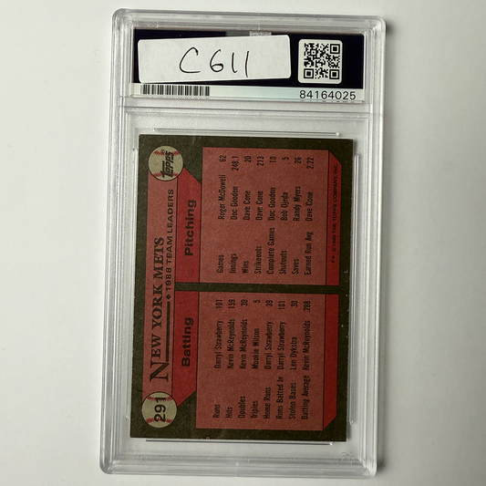 Darryl Strawberry Signed 1989 Topps #291 PSA Auto Authentic