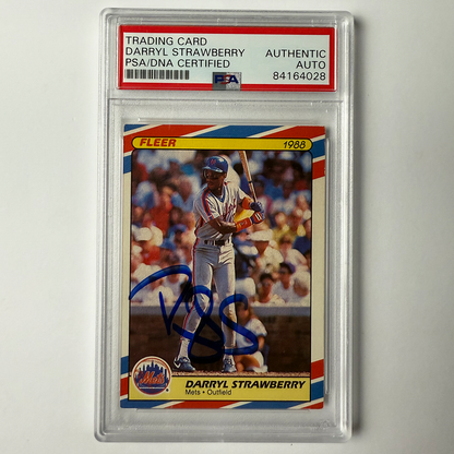 Darryl Strawberry Signed 1988 Fleer Superstars #38 PSA Auto Authentic
