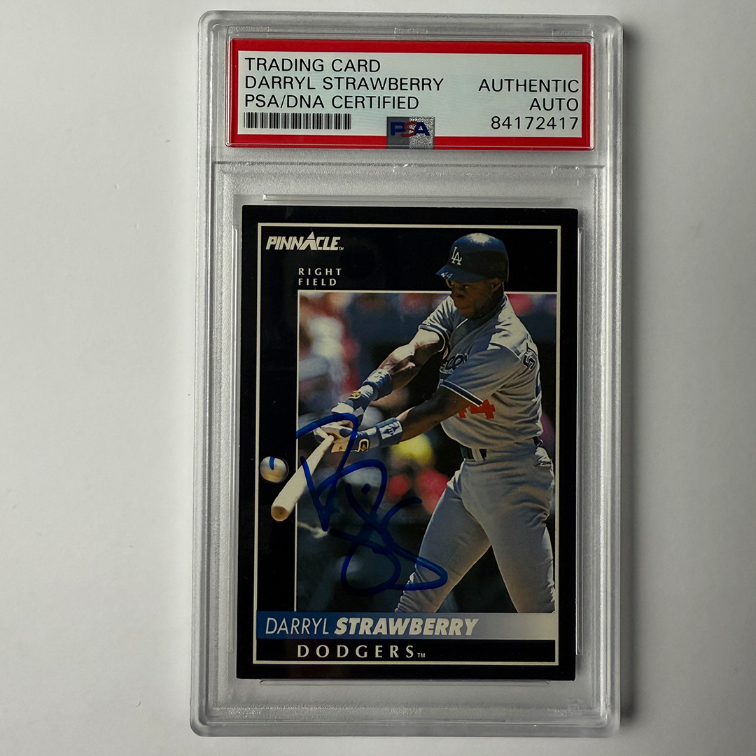 Darryl Strawberry Signed 1992 Pinnacle #80 PSA Auto Authentic