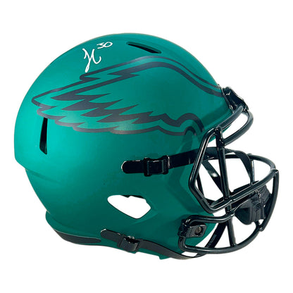 Jihaad Campbell Signed Philadelphia Eagles Rave Full-Size Replica Football Helmet (Beckett)