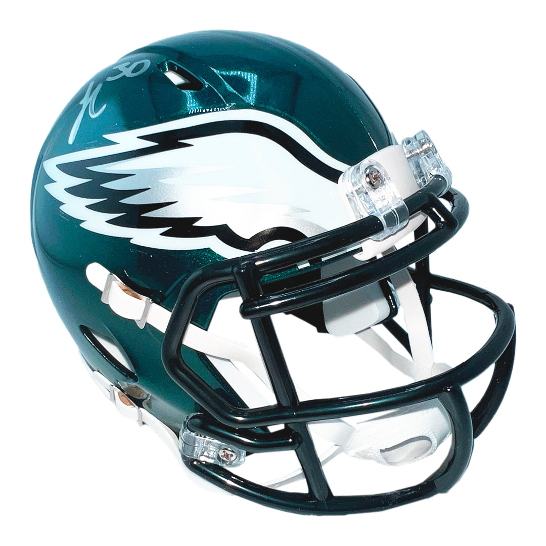 Jihaad Campbell Signed Philadelphia Eagles Speed Mini Football Helmet (Beckett)