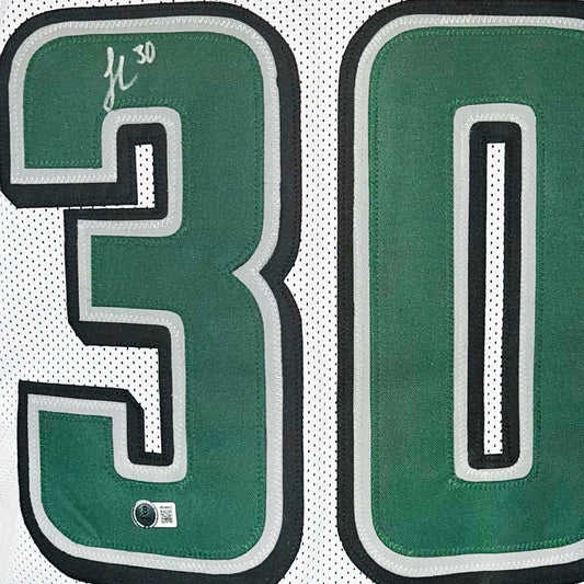 Jihaad Campbell Signed Philadelphia White Football Jersey (Beckett)