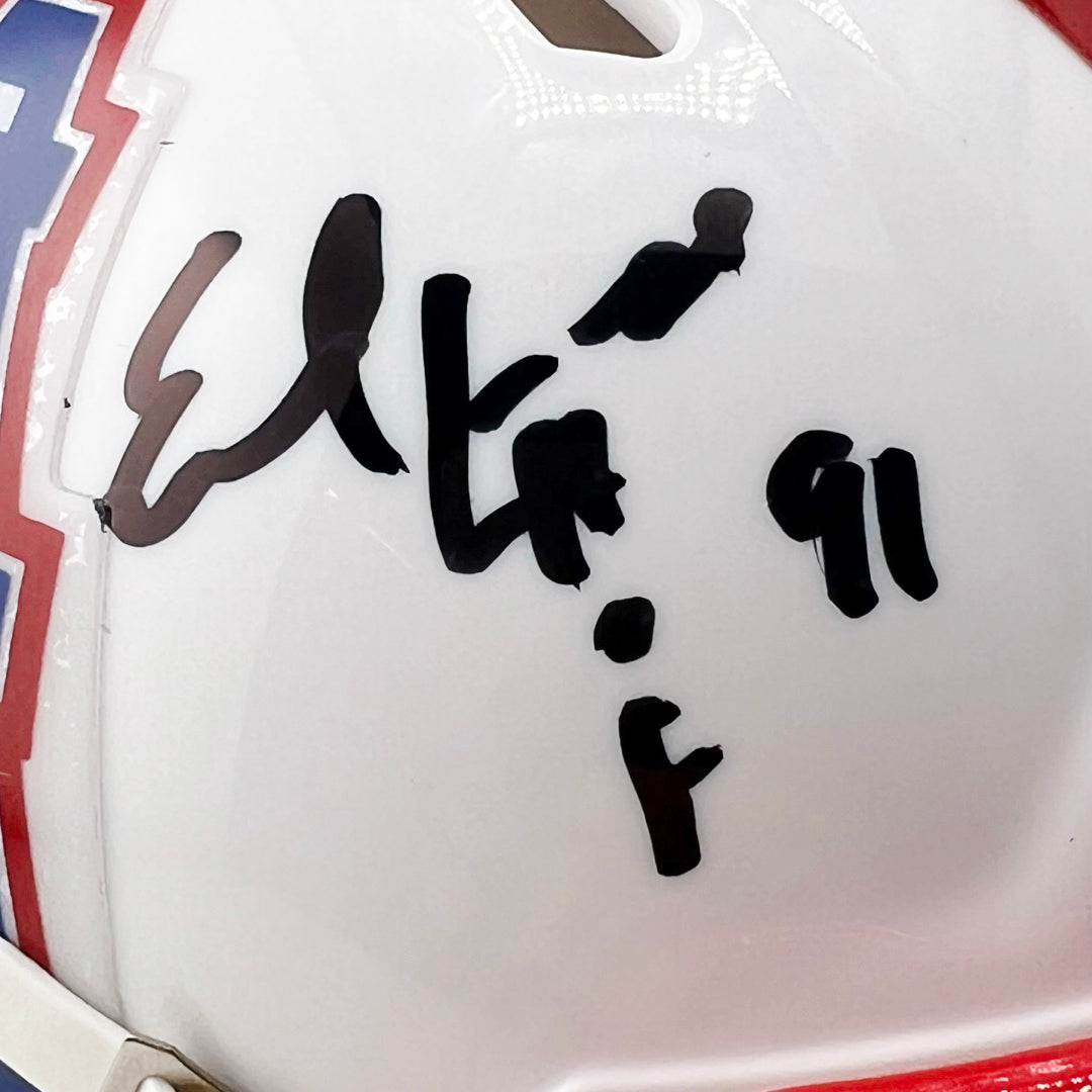 Earl Campbell Signed HOF 91 Inscription Houston Oilers Throwback 81-98 Speed Mini Football Helmet (Beckett)