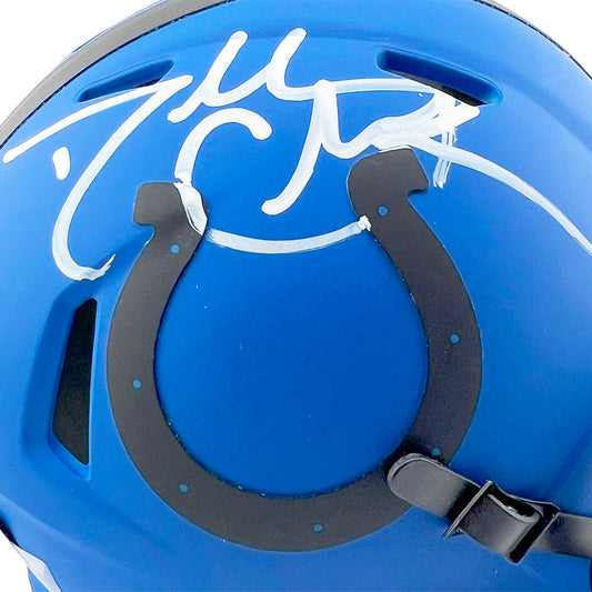 Dallas Clark Signed Indianapolis Colts Rave Mini Football Helmet (Beckett)