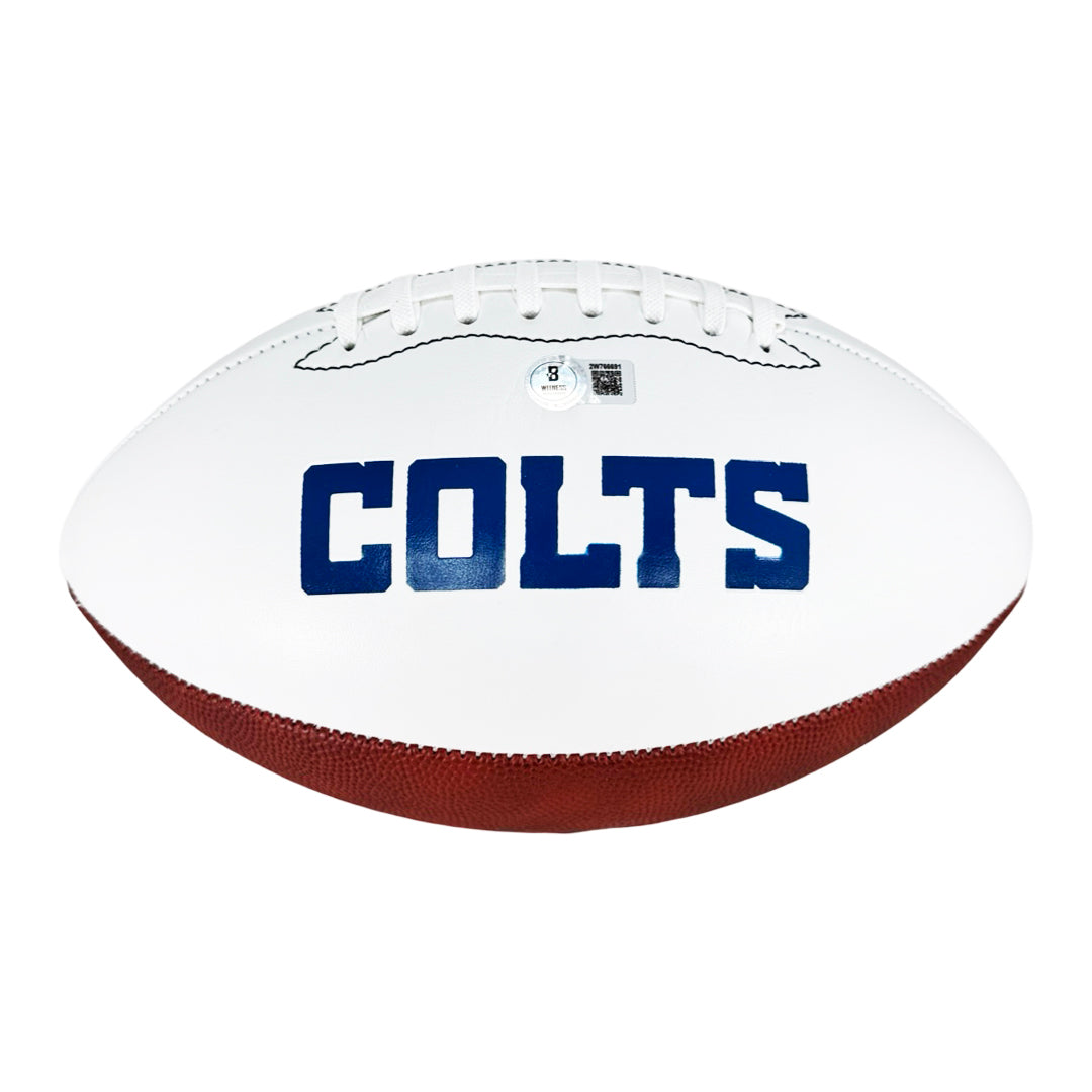 Dallas Clark Signed Indianapolis Colts Official NFL Team Logo Football (Beckett)