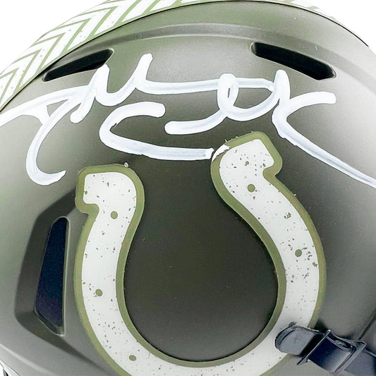 Dallas Clark Signed Indianapolis Colts Salute to Service Mini Football Helmet (Beckett)