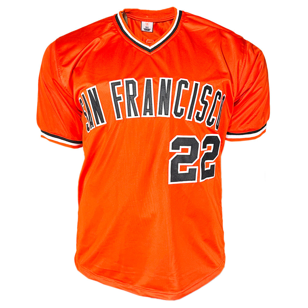 Jack Clark Signed F*** the Dodgers Inscription San Francisco Orange Throwback Baseball Jersey (Beckett)