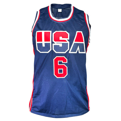 Derrick Coleman Signed Team USA Navy Basketball Jersey (Beckett)