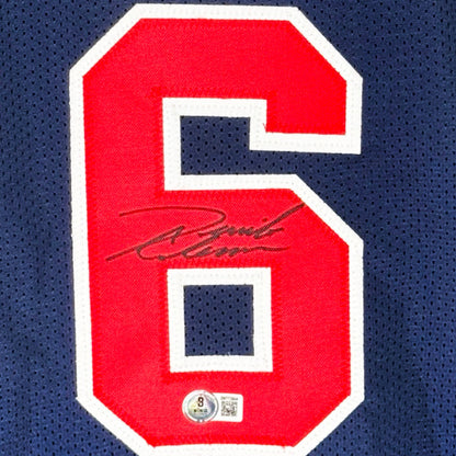 Derrick Coleman Signed Team USA Navy Basketball Jersey (Beckett)